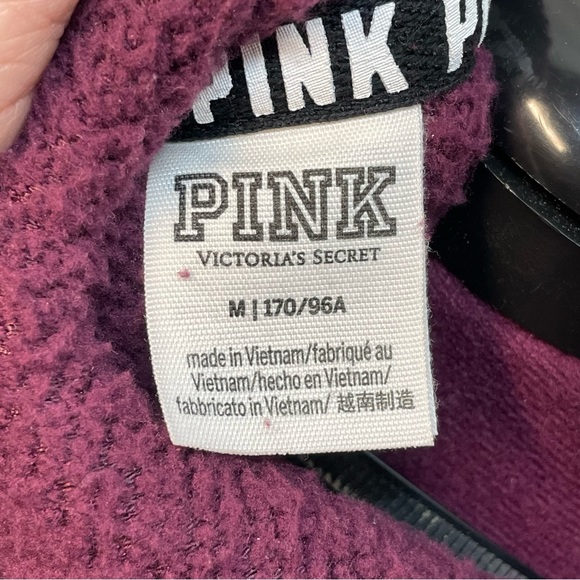 PINK VICTORIA SECRET SHERPA HOODIE SWEATER - Picture 3 of 5